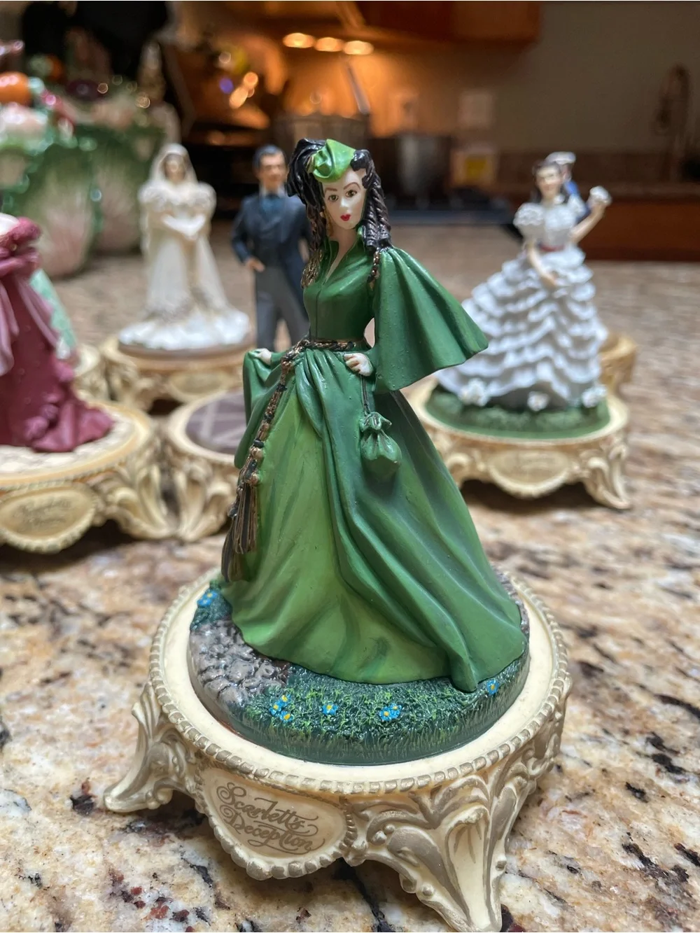 vintage franklin mint gone with the wind figurines set of seven